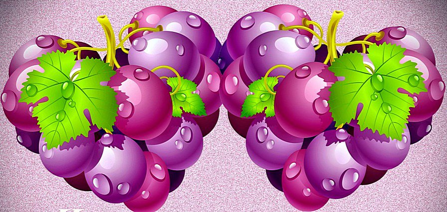 Виноградные сердечки - валентинка, сердечки, виноград - оригинал