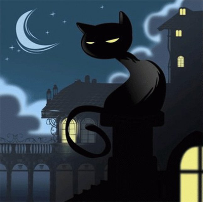 черный кот - кот, ночь - оригинал