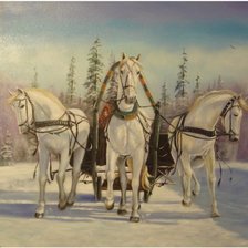 Оригинал схемы вышивки «три белых коня,эх три белых коня...» (№595929)