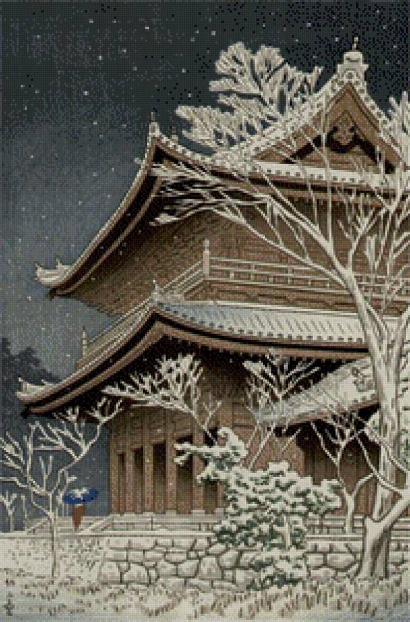 Японская пагода - пейзаж, япония, азия, пагода, восток - предпросмотр