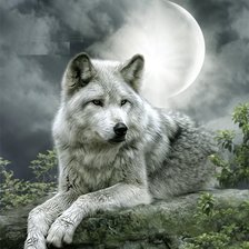 Оригинал схемы вышивки «волк» (№596164)