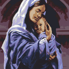 Оригинал схемы вышивки «Мать и дитя» (№596357)
