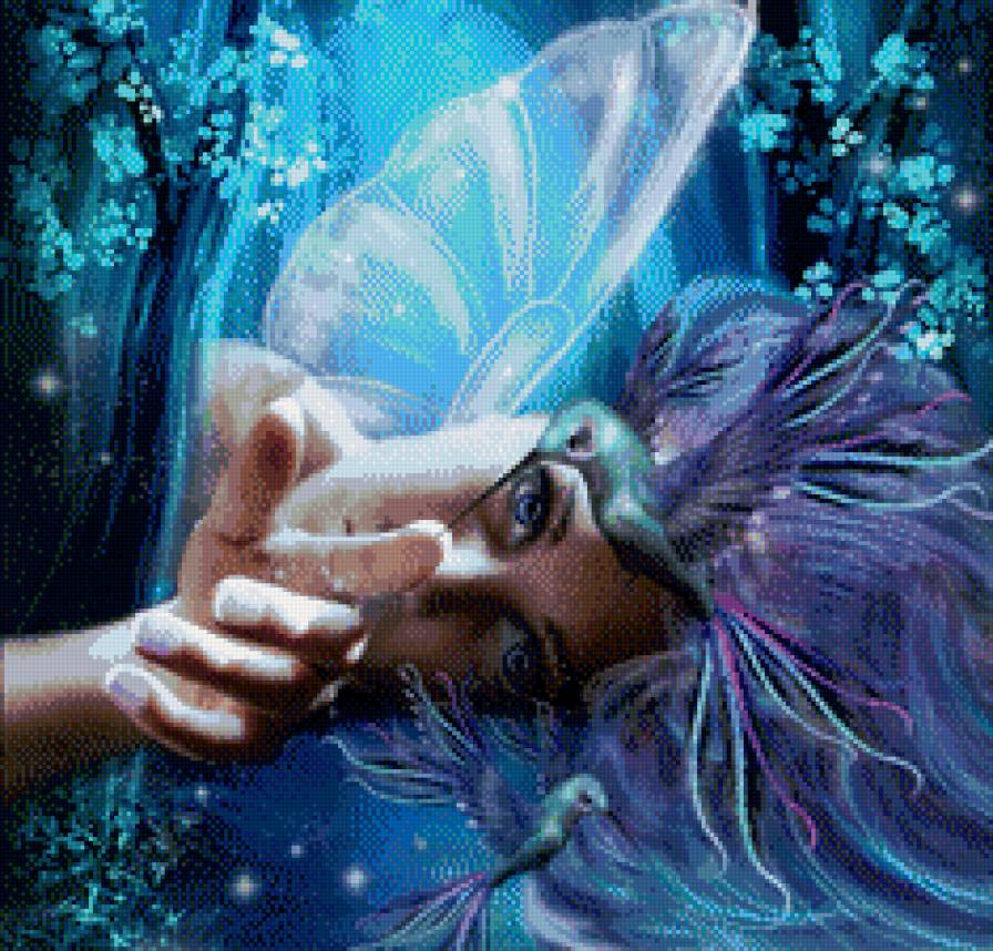 сказка - фея, колибри, сказка, девушка - предпросмотр