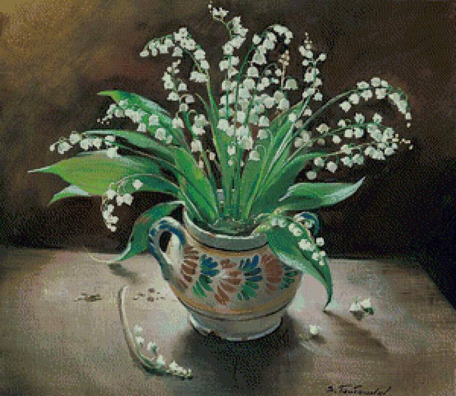 Ландыши - цветы, натюрморт - предпросмотр