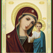 Оригинал схемы вышивки «Казанская  Божья  Мать» (№596953)