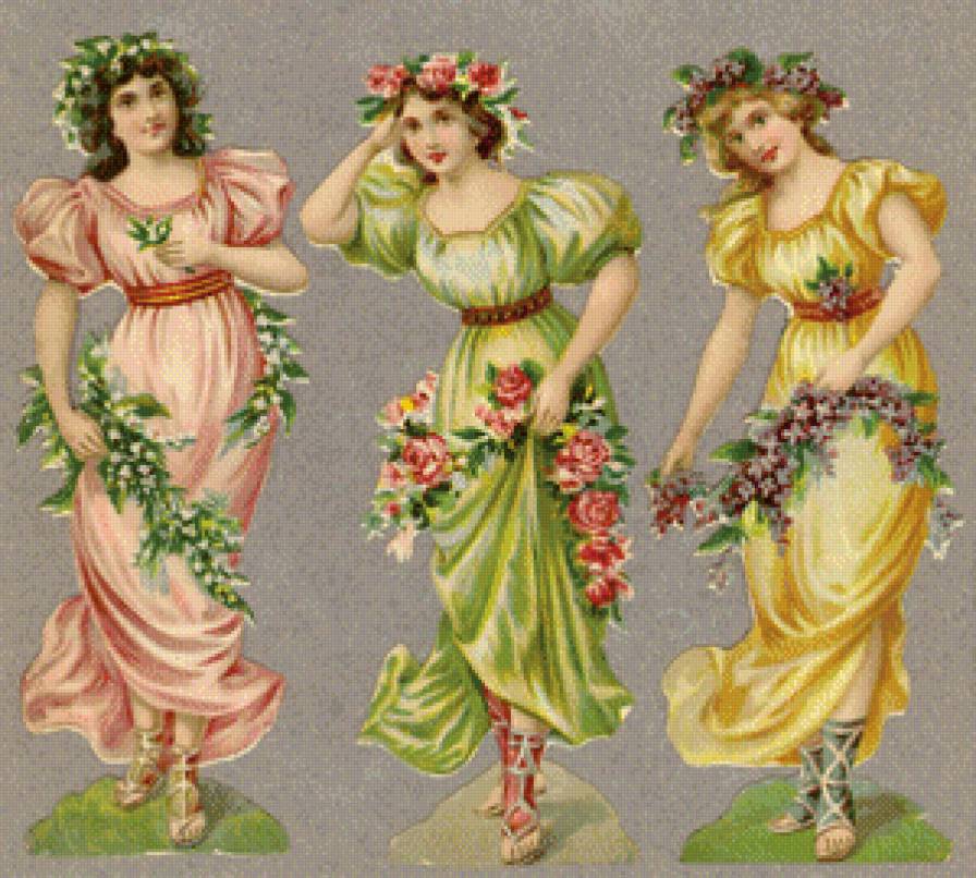 Три нимфы - красавица, девушка, фэнтези - предпросмотр