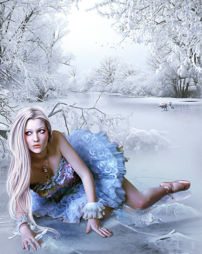 балерина - зима, балет, девушка - оригинал