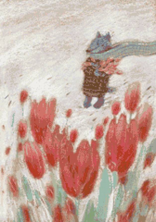 поле тюльпанов - поле, цветы, тюльпаны, сказка - предпросмотр