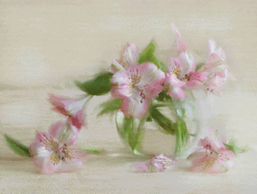 альстельмерия - букет, ваза, цветы - предпросмотр