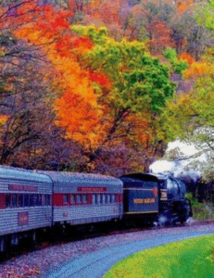 №597898 - поезд, краски, осень - предпросмотр