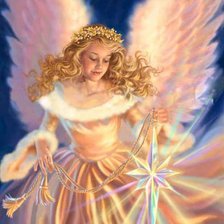 Схема вышивки «ангелочек со звездой»