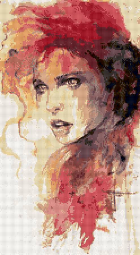 "Создание огня" - живопись, портрет, девушка - предпросмотр