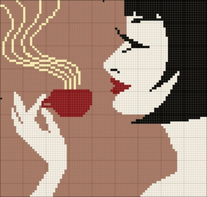 Кофе - люди, девушка, кофе, монохром - оригинал