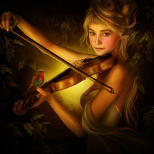 Схема вышивки «девушка со скрипкой»