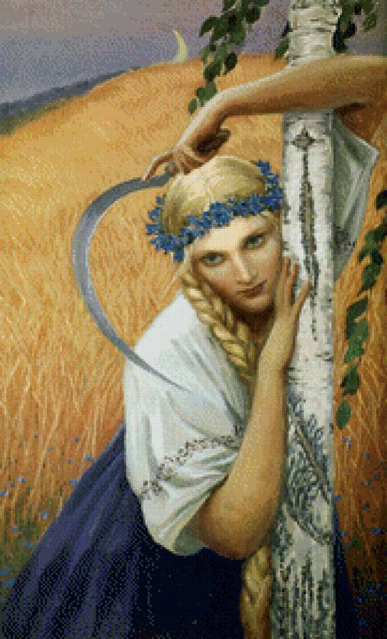 Девушка с серпом - красавица, девушка - предпросмотр