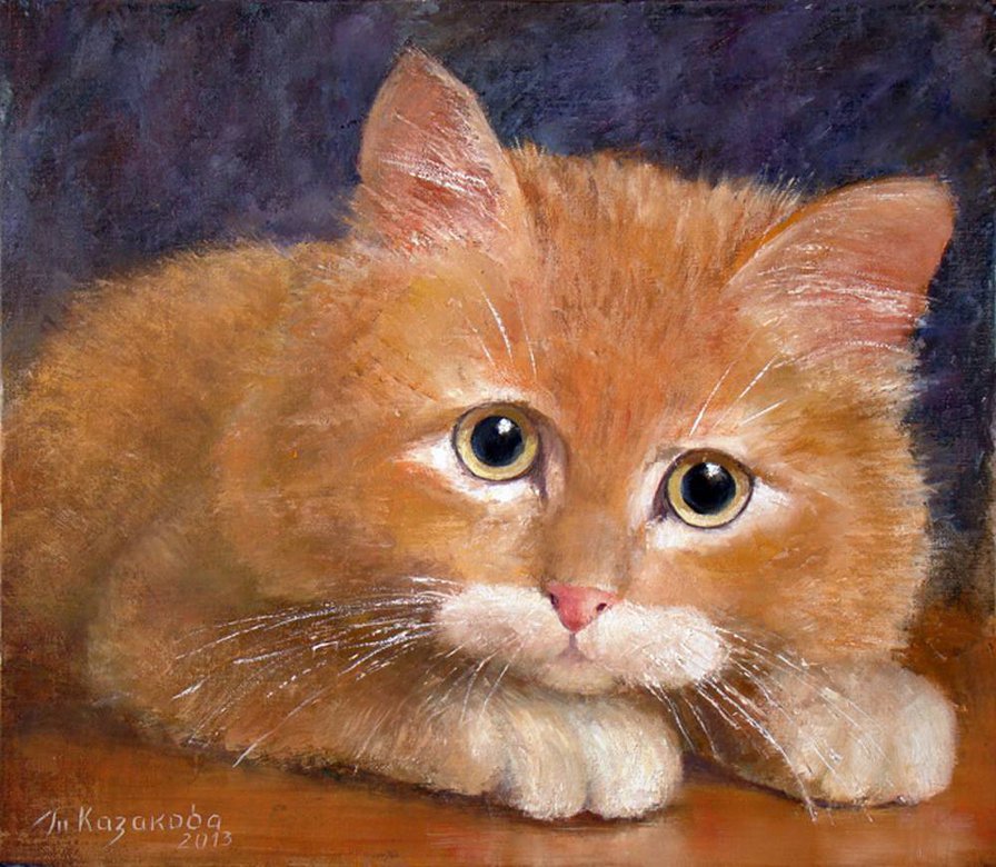 рыженький - картина кошки - оригинал