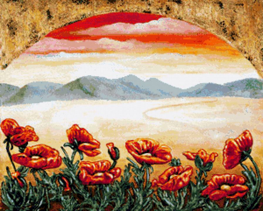 понарамное поле - маки, поле, цветы - предпросмотр