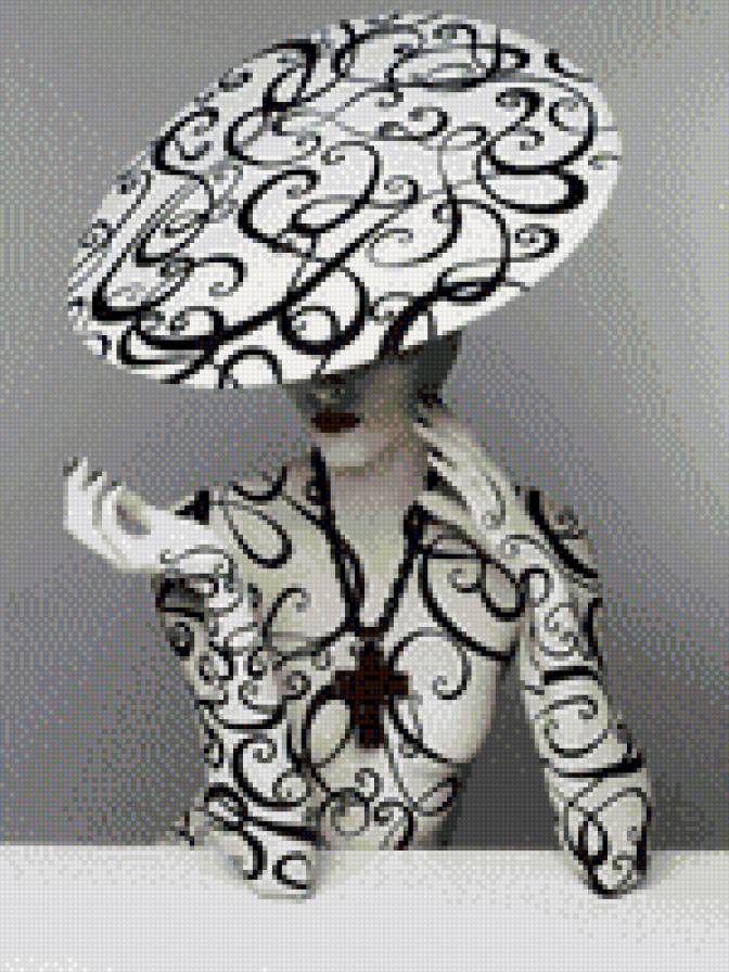 Женщина - гламур, мода, графика, монохром, люди - предпросмотр