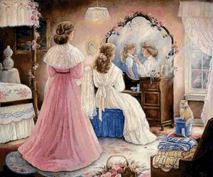 Глазами матери - дочь, невеста, у зеркала, мать - предпросмотр