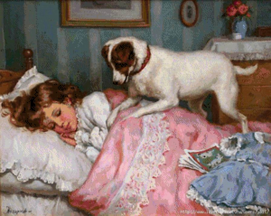 Пора вставать - сон, девочка, собака, друзья - предпросмотр