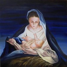 Оригинал схемы вышивки «дева Мария с младенцем» (№599453)