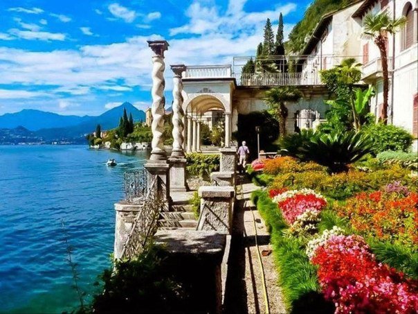 дом на морском берегу - пейзаж, отдых, берег, скалы, волны, море, живопись, прибой - оригинал