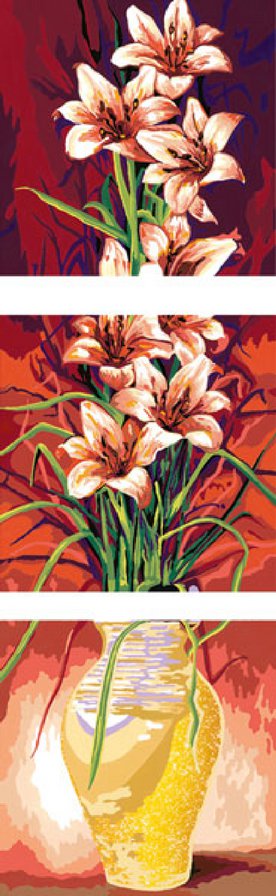 Триптих"Цветы" - триптих, цветы, натюрморт - оригинал