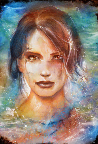 девушка - краски, живопись, акварель, девушка, портрет - оригинал