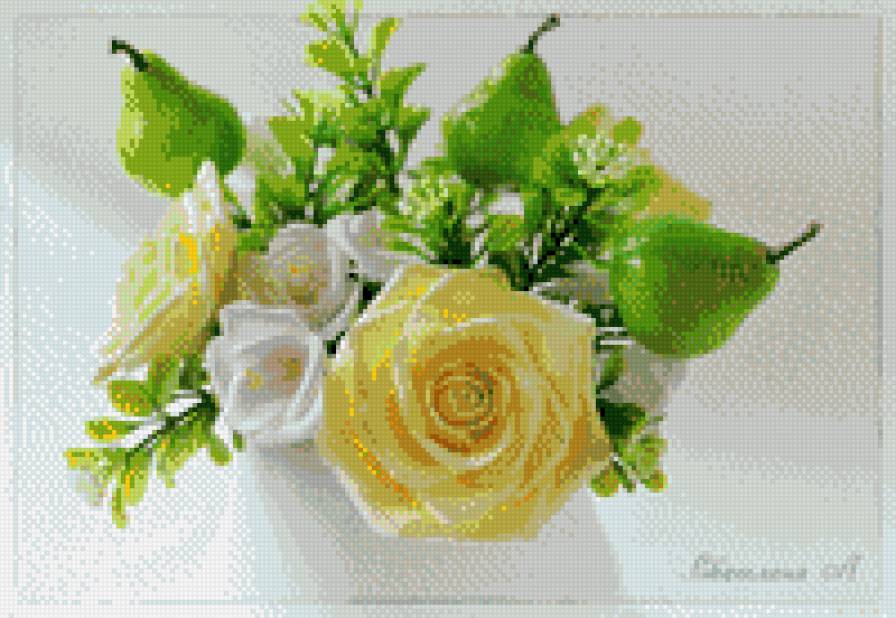 Весенний букет - букет, роза, груша - предпросмотр