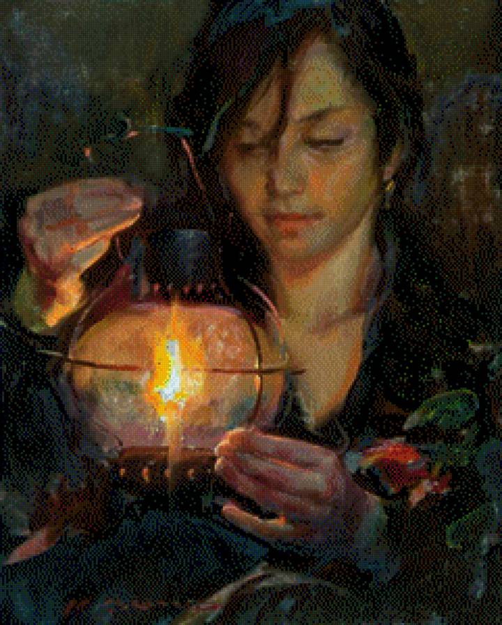 девушка и свеча - свеча, женский образ, огонь, девушка - предпросмотр