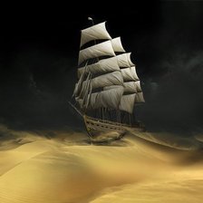 Схема вышивки «Корабль в песках»
