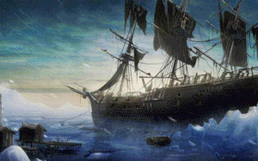 Корабль во льдах - корабль, море - предпросмотр