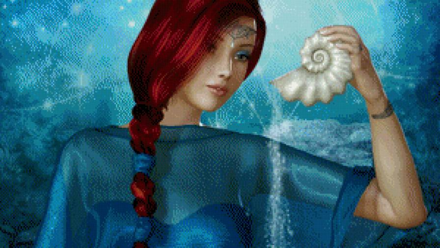 Девушка - девушка, фэнтези, ракушка, красавица - предпросмотр