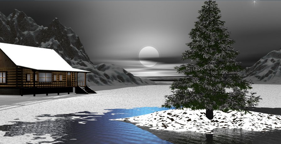 1 - вечер, закат, природа, черно белое - оригинал