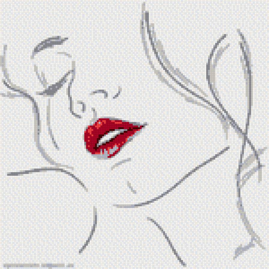 Губы - графика, мода, гламур, люди, монохром - предпросмотр