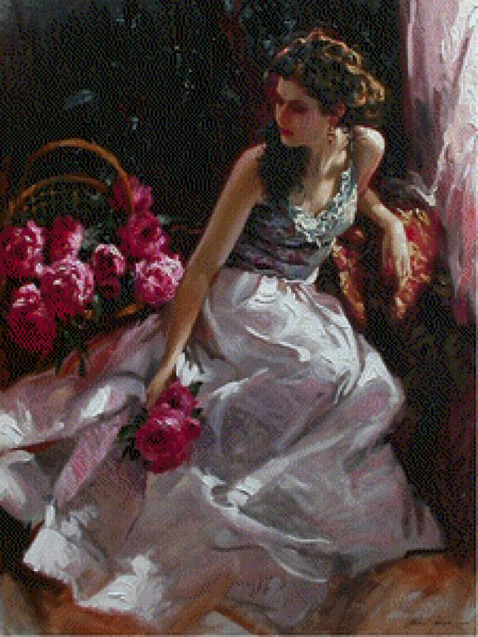 девушка с розами - девушка, цветы - предпросмотр