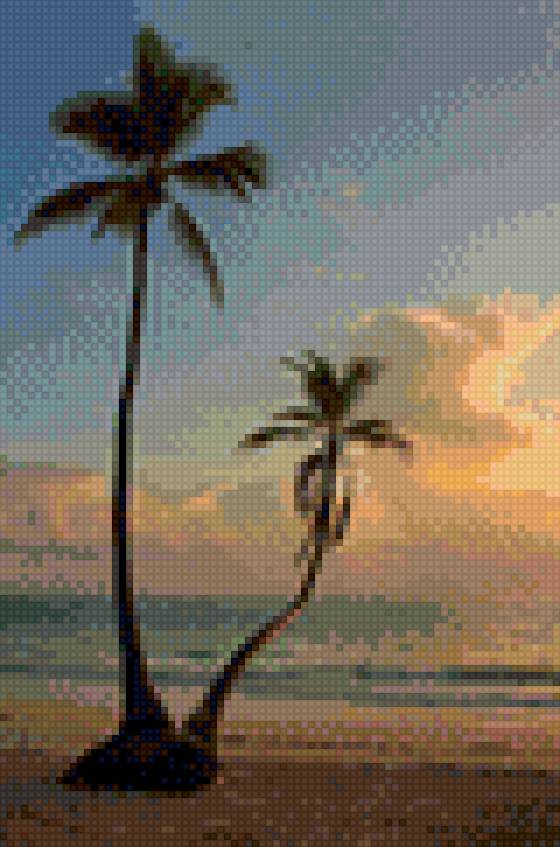 Пальмы - берег, пейзаж, вода, пальмы, море, океан, растения - предпросмотр