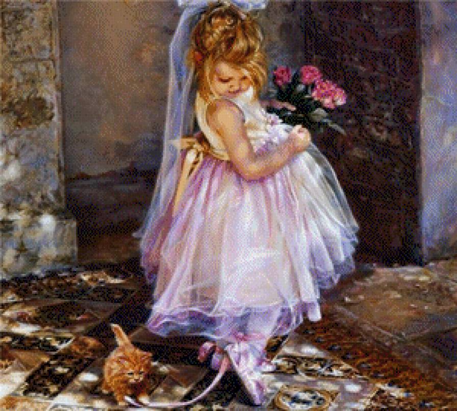 маленькая прелесть - котенок, дети, малышка, девочка - предпросмотр