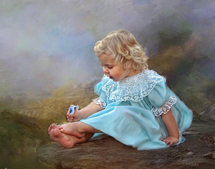 Девочка - живопись, девочки, дети - оригинал