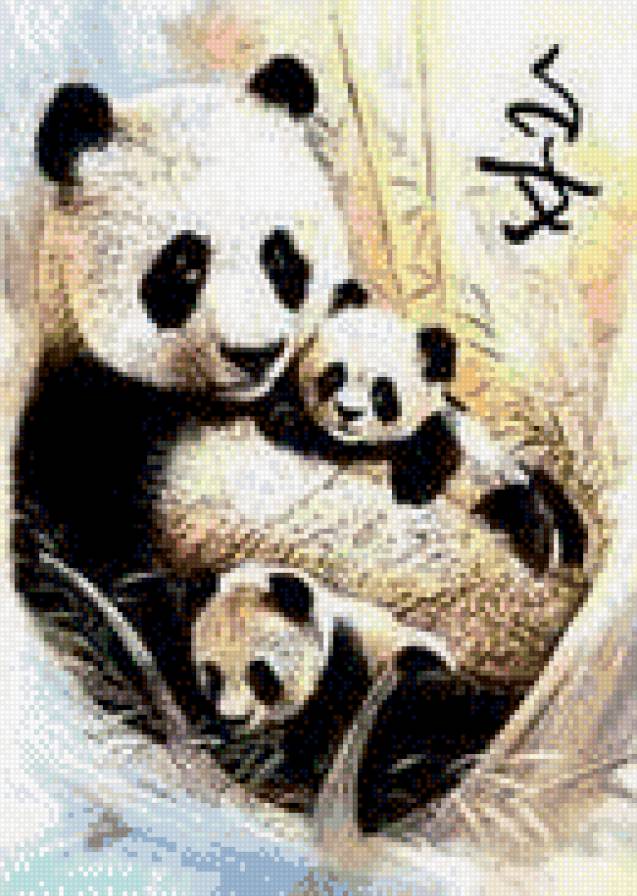 иероглиф спокойствие - иероглиф, панды, спокойствие - предпросмотр