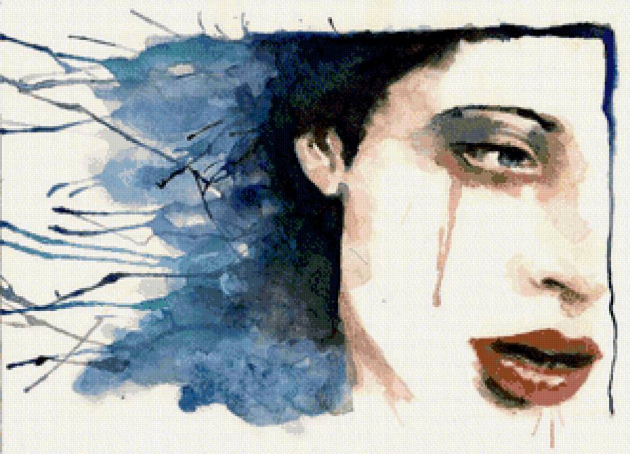 портрет девушки - портрет, акварель, девушка, арт - предпросмотр