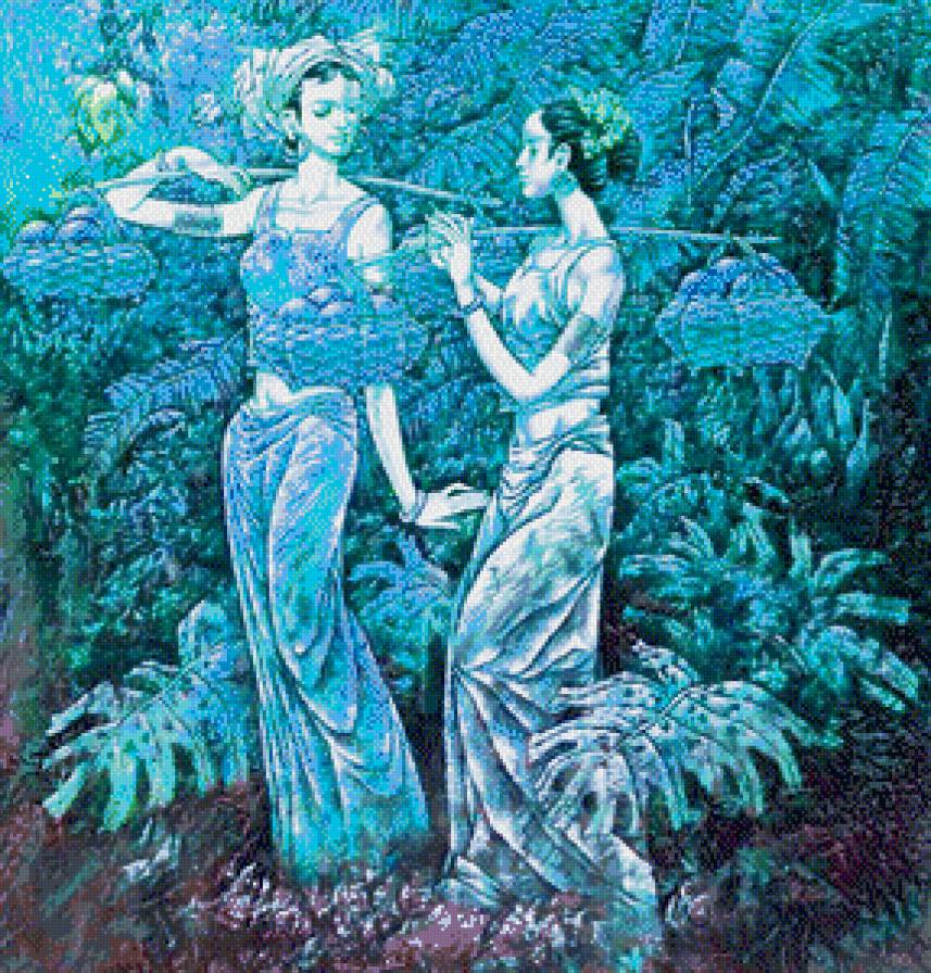 живопись - девушка, китай - предпросмотр