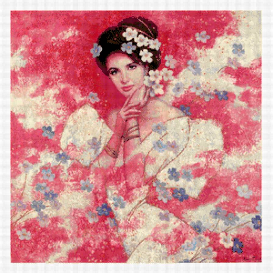 девушка цветок - девушка, цветы - предпросмотр