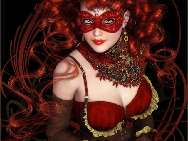 леди загадка - в маске, девушка - оригинал