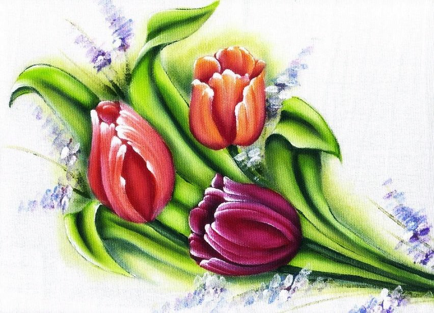 тюльпаны - картина цветы - оригинал