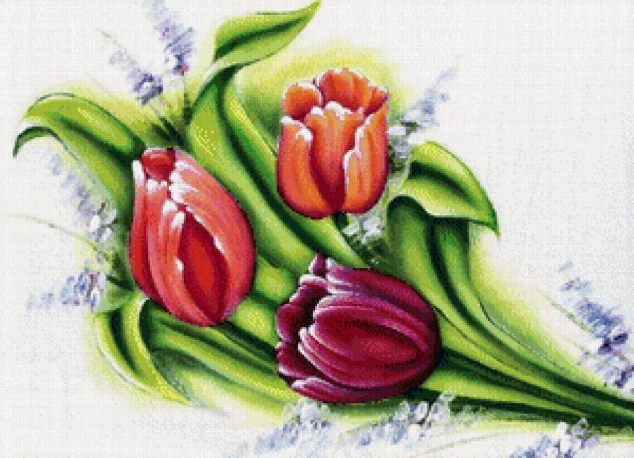 тюльпаны - картина цветы - предпросмотр
