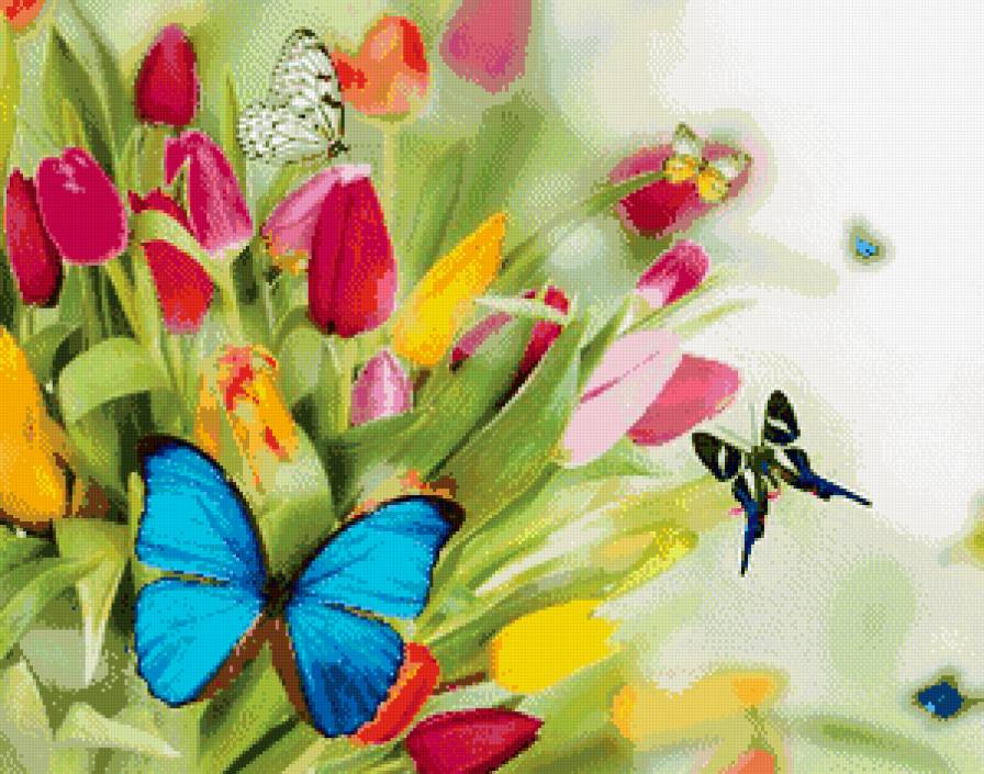 цветы - бабочки, цветы - предпросмотр
