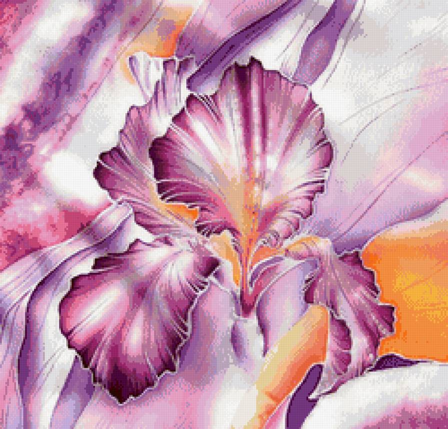 Подушка ирис - узор, цветы, ирис, подушка - предпросмотр