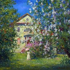 Схема вышивки «прогулка в цветущем саду»