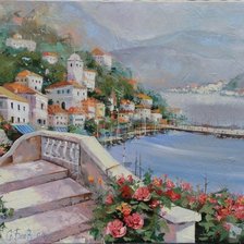 Схема вышивки «приморский город»